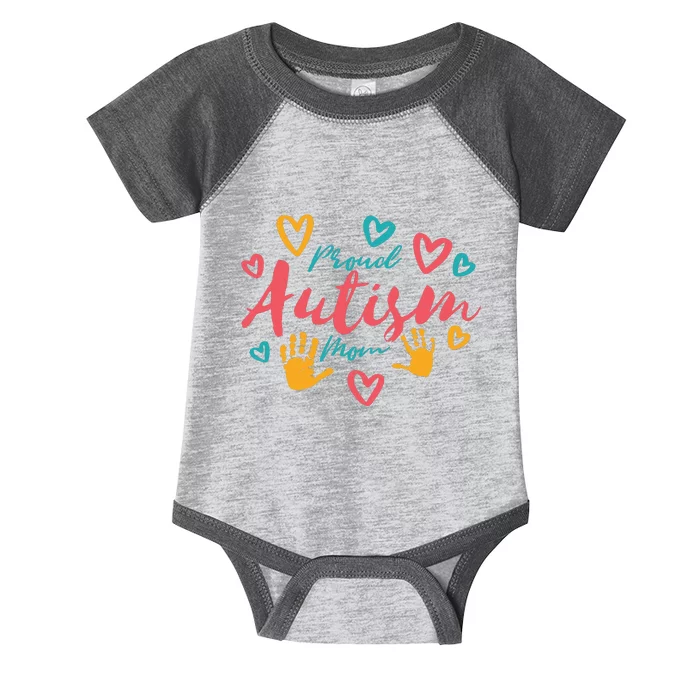 Proud Autism Mom Handprints Infant Baby Jersey Bodysuit