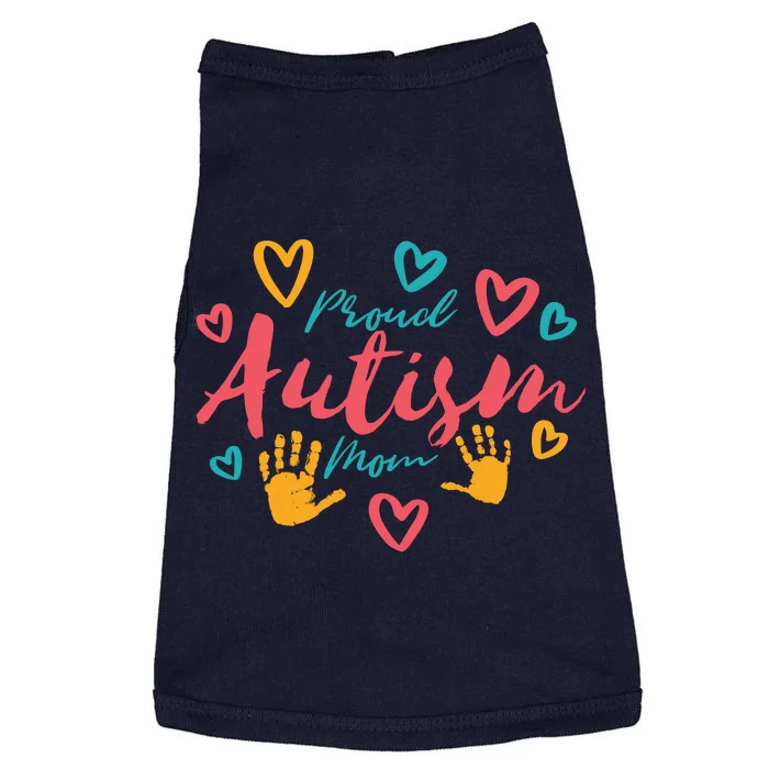 Proud Autism Mom Handprints Doggie Tank