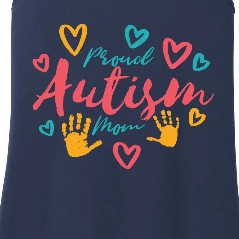 Proud Autism Mom Handprints Ladies Essential Tank