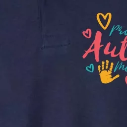 Proud Autism Mom Handprints Softstyle Adult Sport Polo