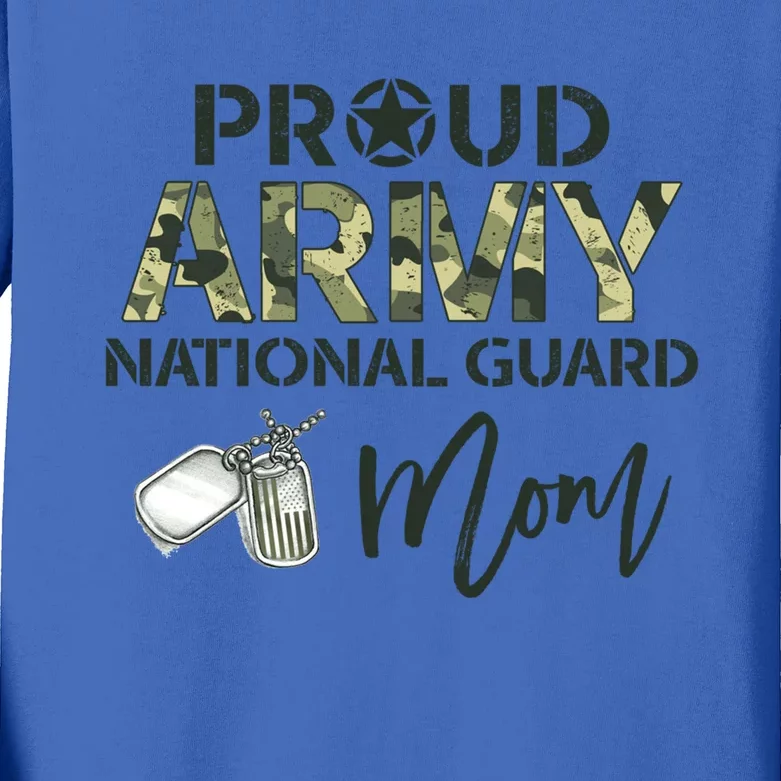 Proud Army National Guard Mom Usa Military Family Veteran Gift Kids Long Sleeve Shirt