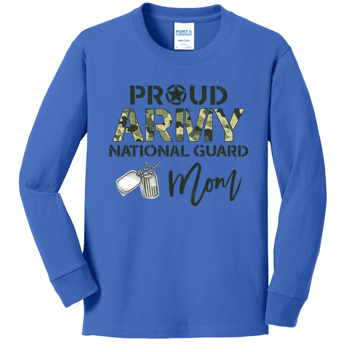 Proud Army National Guard Mom Usa Military Family Veteran Gift Kids Long Sleeve Shirt