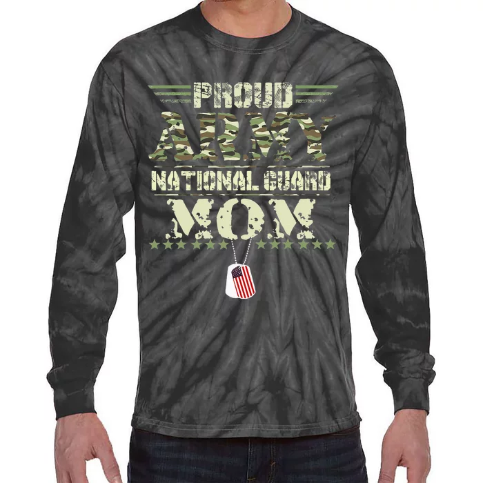 Proud Army National Guard Mom USA Military Veteran Mothers Tie-Dye Long Sleeve Shirt