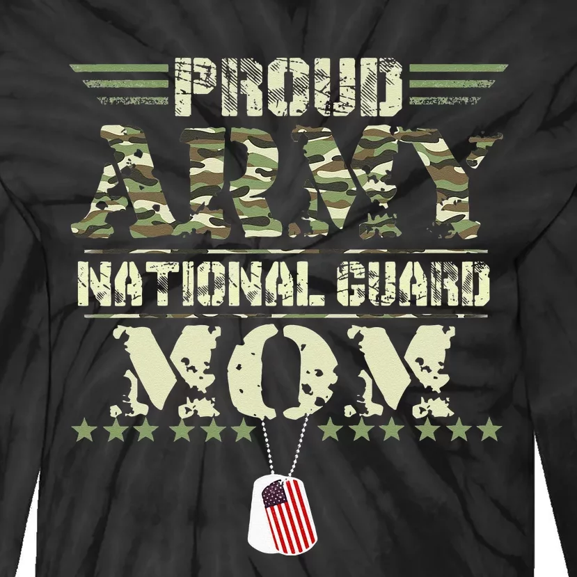 Proud Army National Guard Mom USA Military Veteran Mothers Tie-Dye Long Sleeve Shirt