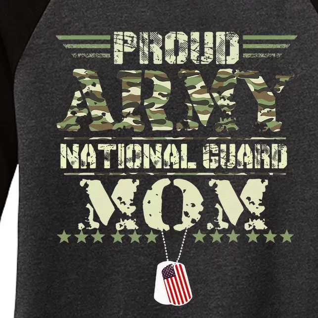 Proud Army National Guard Mom USA Military Veteran Mothers Women's Tri-Blend 3/4-Sleeve Raglan Shirt