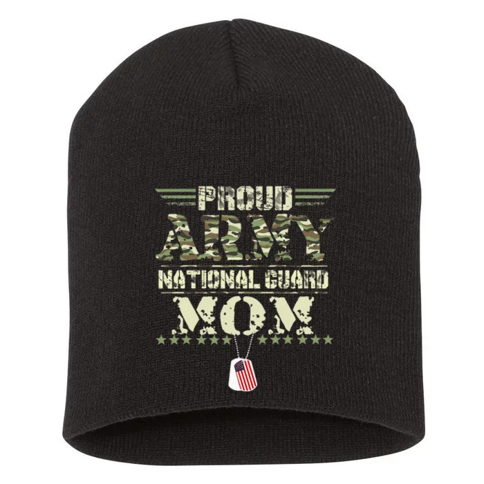 Proud Army National Guard Mom USA Military Veteran Mothers Short Acrylic Beanie