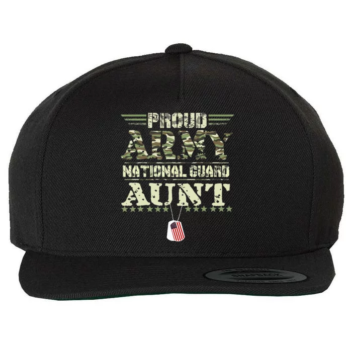 Proud Army National Guard Aunt USA Military Veteran Wool Snapback Cap