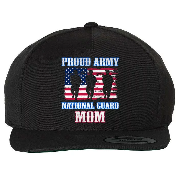 Proud Army National Guard Mom Vintage Military Veteran Gift Wool Snapback Cap