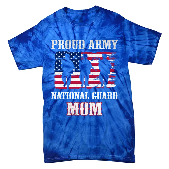 Proud Army National Guard Mom Vintage Military Veteran Gift Tie-Dye T-Shirt