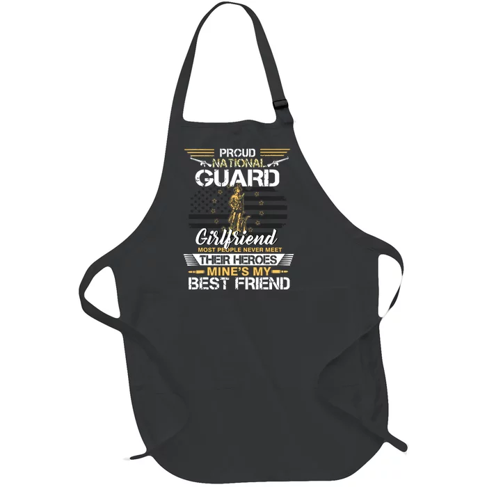 Proud Army National Guard Girlfriend Flag Shirts Us Military Full-Length Apron With Pocket