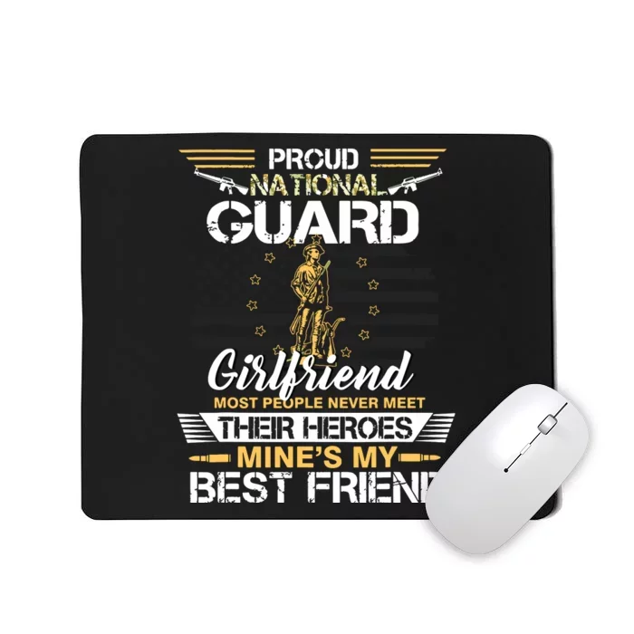 Proud Army National Guard Girlfriend Flag Shirts Us Military Mousepad