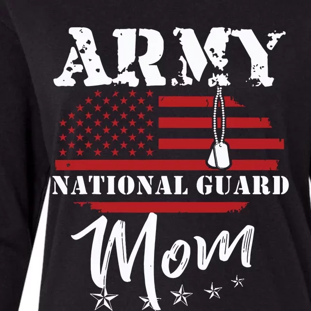 Proud Army National Guard Mom Us Flag Us Military Womens Cotton Relaxed Long Sleeve T-Shirt