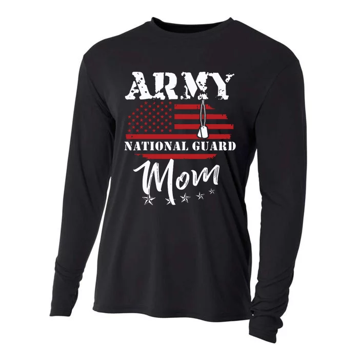 Proud Army National Guard Mom Us Flag Us Military Cooling Performance Long Sleeve Crew