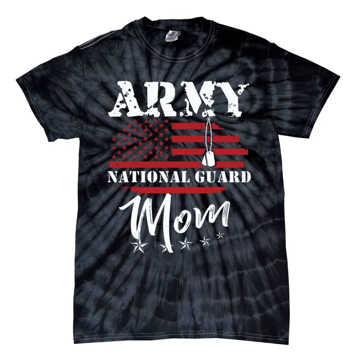 Proud Army National Guard Mom Us Flag Us Military Tie-Dye T-Shirt