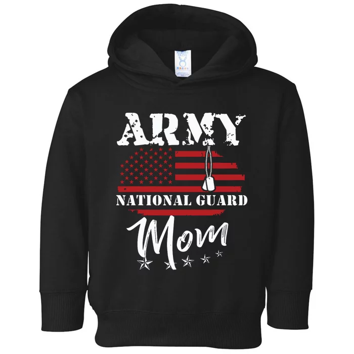 Proud Army National Guard Mom Us Flag Us Military Toddler Hoodie