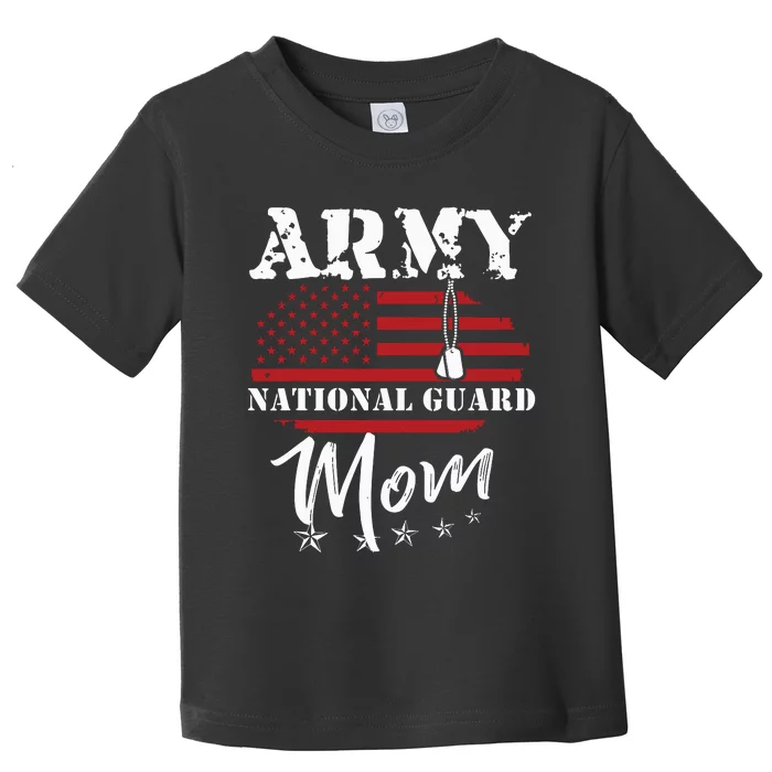 Proud Army National Guard Mom Us Flag Us Military Toddler T-Shirt