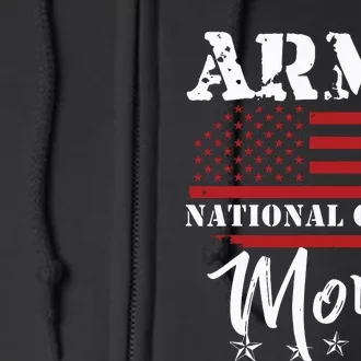 Proud Army National Guard Mom Us Flag Us Military Full Zip Hoodie