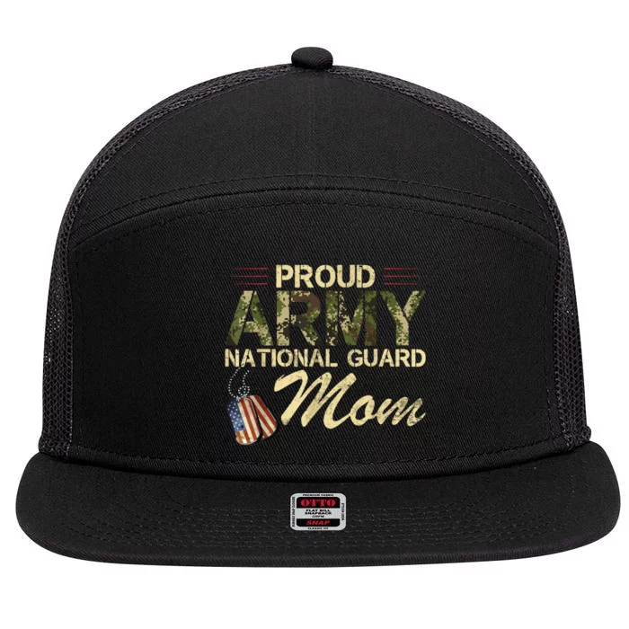 Proud Army National Guard Mom Mothers Day 7 Panel Mesh Trucker Snapback Hat