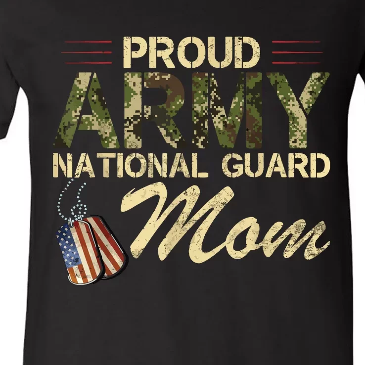 Proud Army National Guard Mom Mothers Day V-Neck T-Shirt