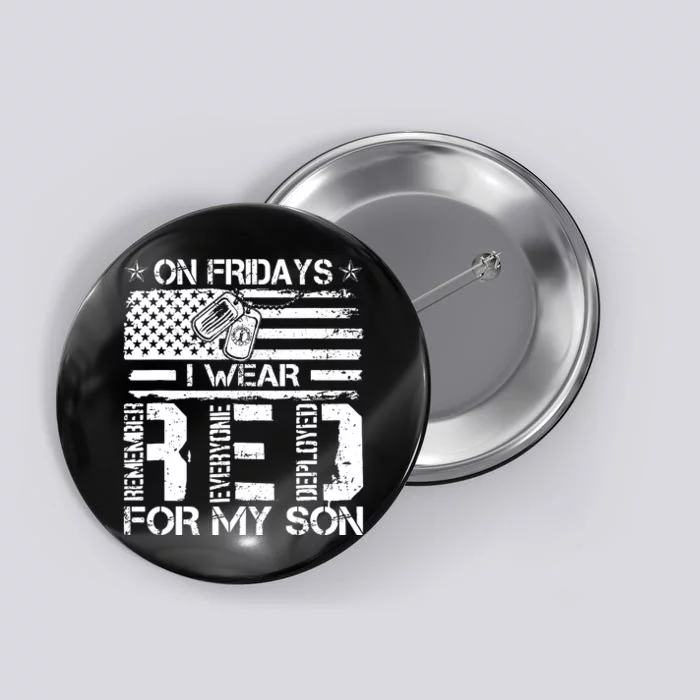 Proud Army National Guard Mom On Fridays I We Wear Red Button