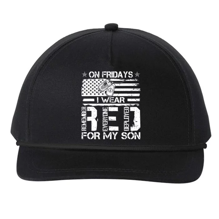 Proud Army National Guard Mom On Fridays I We Wear Red Snapback Five-Panel Rope Hat