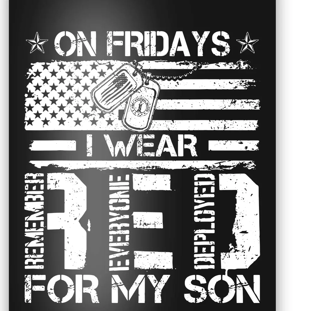 Proud Army National Guard Mom On Fridays I We Wear Red Poster