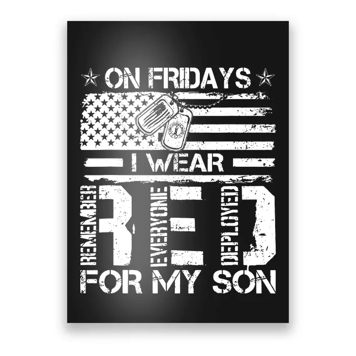 Proud Army National Guard Mom On Fridays I We Wear Red Poster