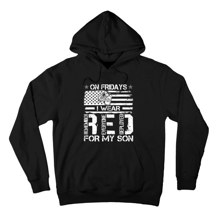 Proud Army National Guard Mom On Fridays I We Wear Red Tall Hoodie