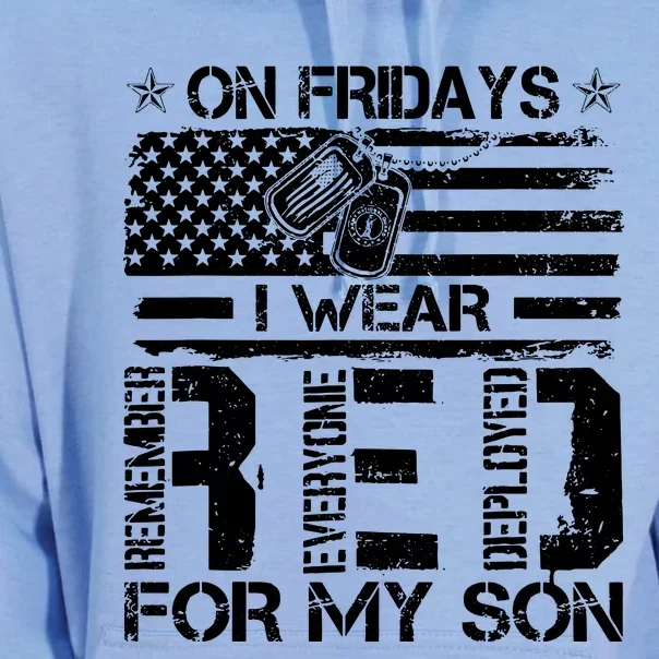 Proud Army National Guard Mom On Fridays I We Wear Red Unisex Surf Hoodie