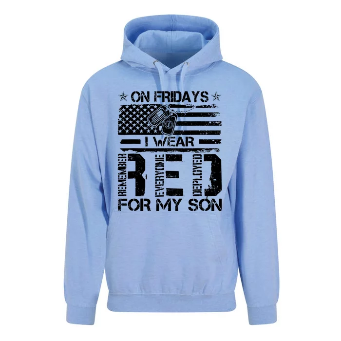 Proud Army National Guard Mom On Fridays I We Wear Red Unisex Surf Hoodie