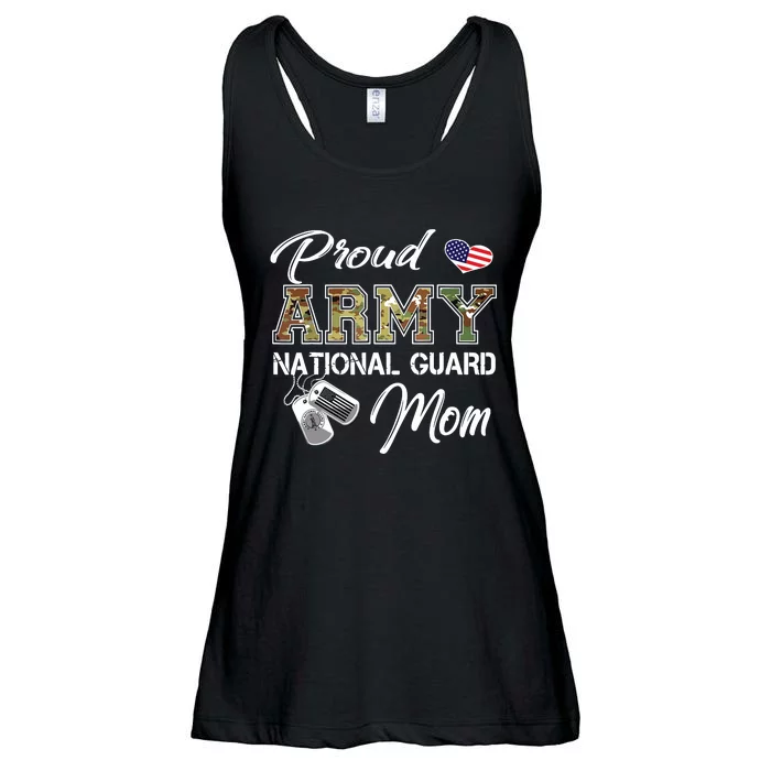 Proud Army National Guard Mom Us Flag Dog Tag Ladies Essential Flowy Tank