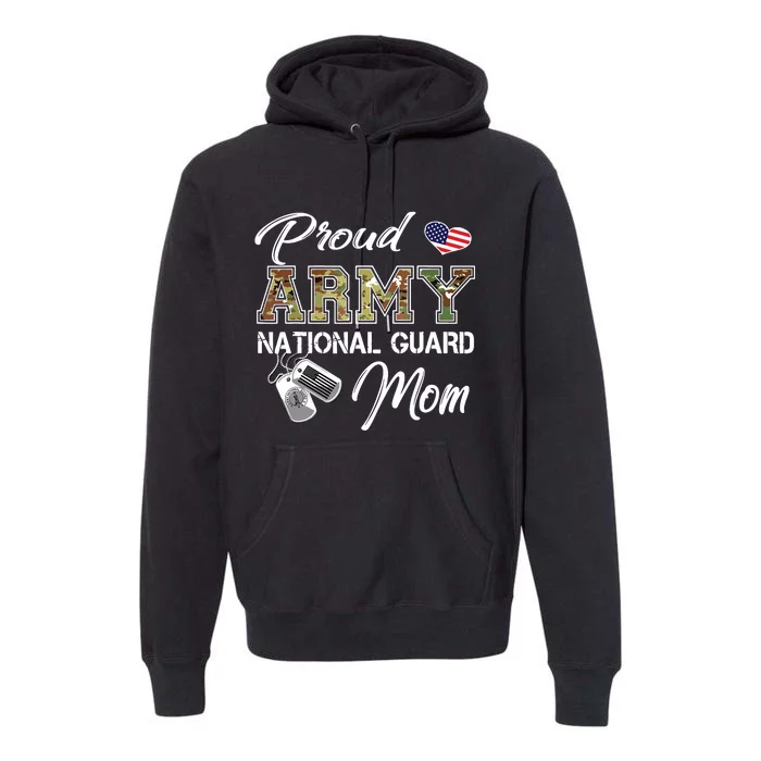 Proud Army National Guard Mom Us Flag Dog Tag Premium Hoodie