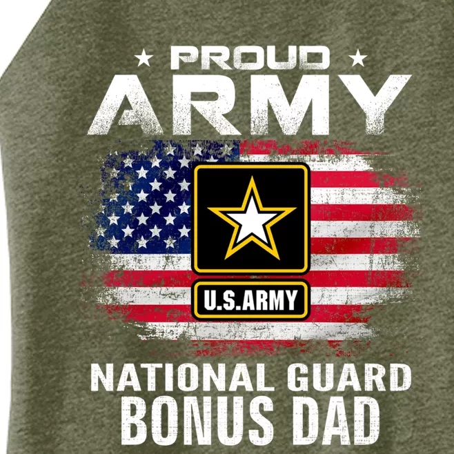 Proud Army National Guard Bonus Dad With American Flag Gift Cool Gift Women’s Perfect Tri Rocker Tank