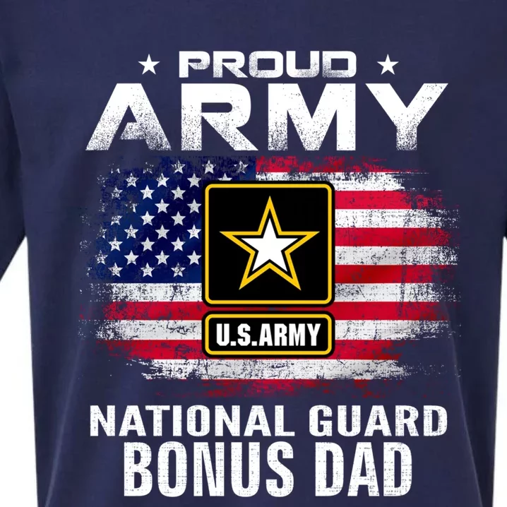 Proud Army National Guard Bonus Dad With American Flag Gift Cool Gift Sueded Cloud Jersey T-Shirt