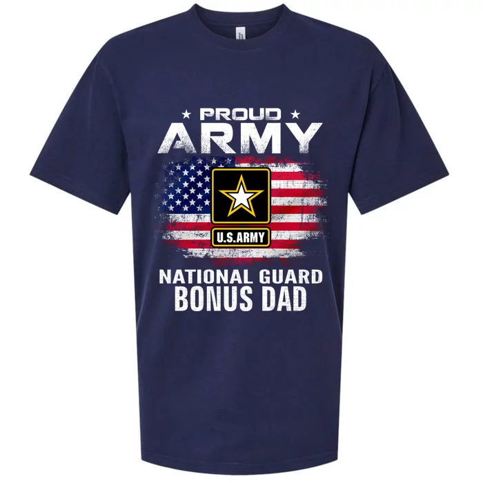 Proud Army National Guard Bonus Dad With American Flag Gift Cool Gift Sueded Cloud Jersey T-Shirt