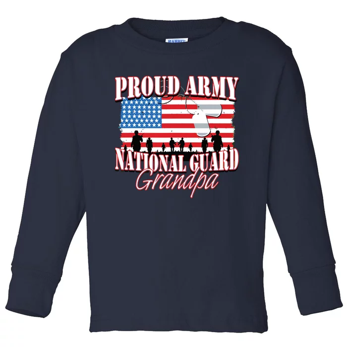 Proud Army National Guard Grandpa Grandparents Day Toddler Long Sleeve Shirt