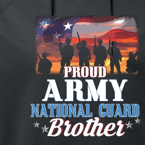 Proud Army National Guard Brother Us Flag Shirts Patriotic Performance Fleece Hoodie