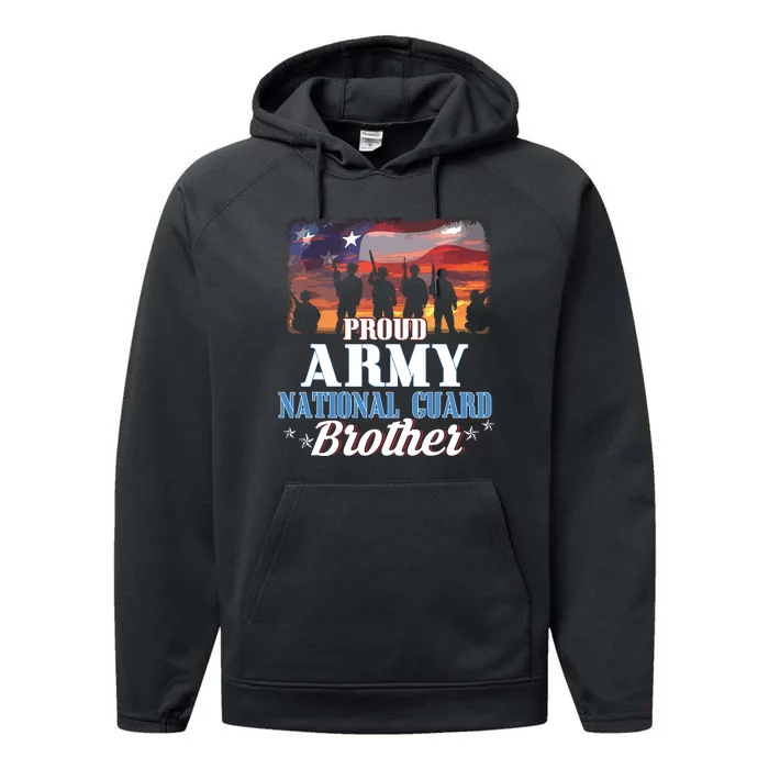 Proud Army National Guard Brother Us Flag Shirts Patriotic Performance Fleece Hoodie