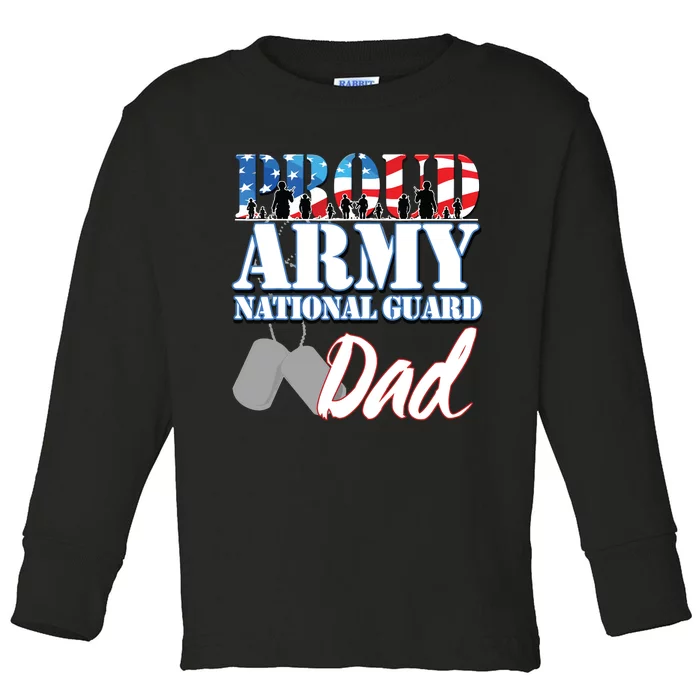 Proud Army National Guard Dad Fathers Day Toddler Long Sleeve Shirt