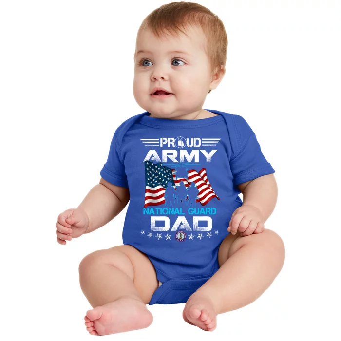 Proud Army National Guard Dad Veterans Day Gift Fathers Great Gift Baby Bodysuit