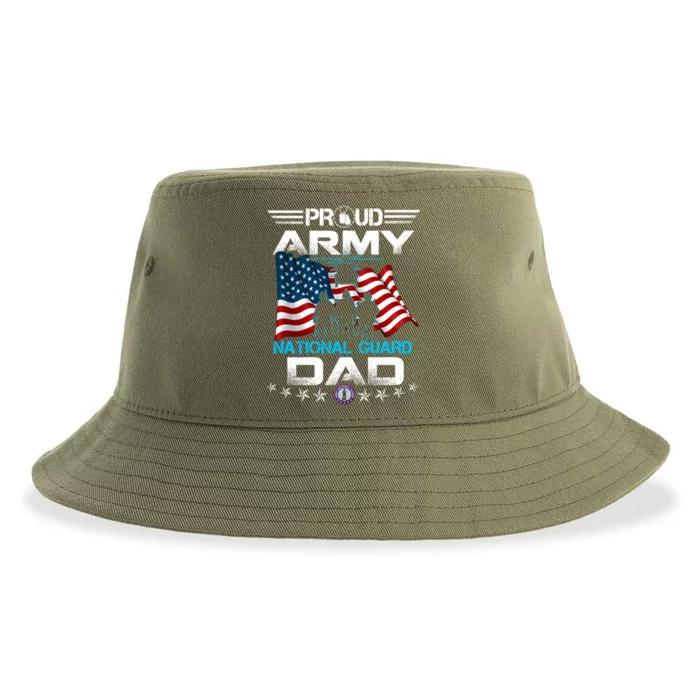 Proud Army National Guard Dad Veterans Day Gift Fathers Great Gift Sustainable Bucket Hat