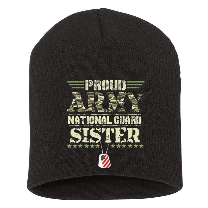 Proud Army National Guard Sister USA Military Veteran Wo Short Acrylic Beanie