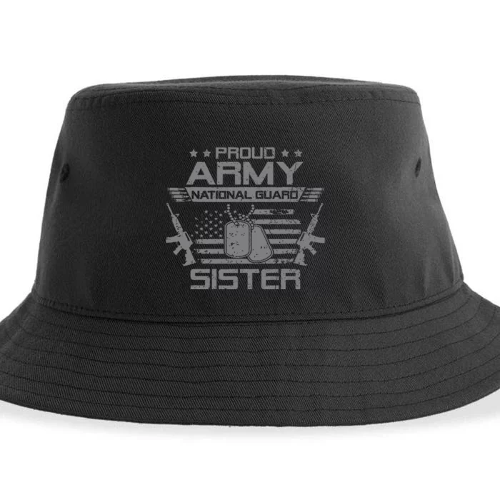 Proud Army National Guard Sister Flag Usa Military Veteran Sustainable Bucket Hat