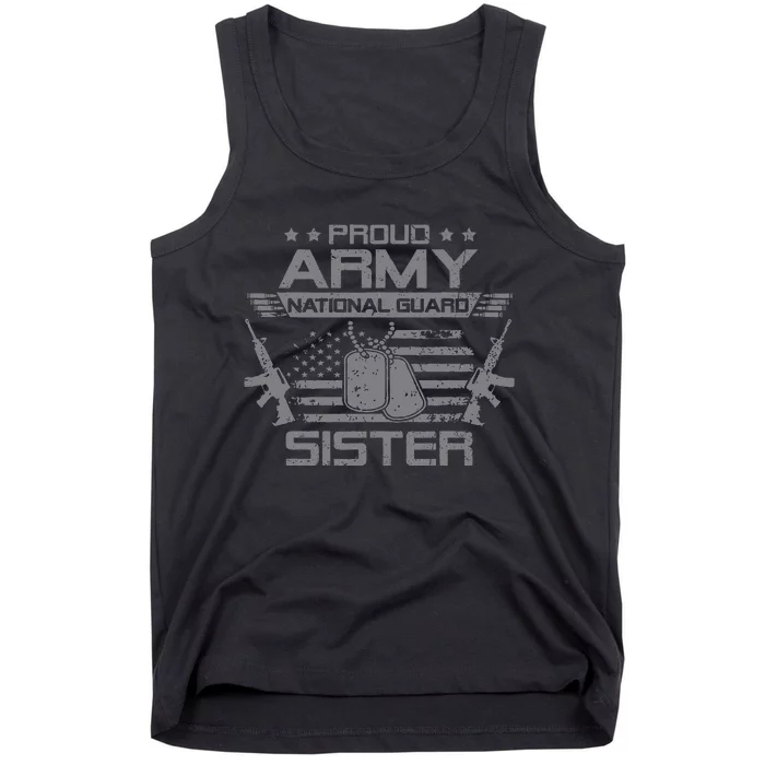 Proud Army National Guard Sister Flag Usa Military Veteran Tank Top