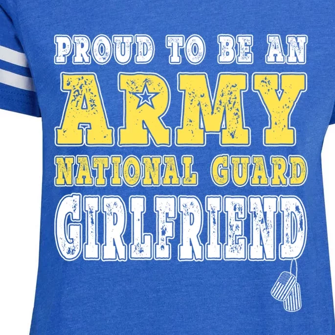 Proud Army National Guard Friend Us Flag Military Couple Meaningful Gift Enza Ladies Jersey Football T-Shirt