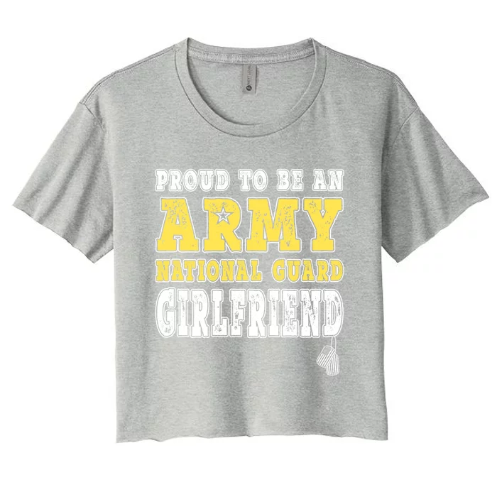 Proud Army National Guard Friend Us Flag Military Couple Meaningful Gift Women's Crop Top Tee