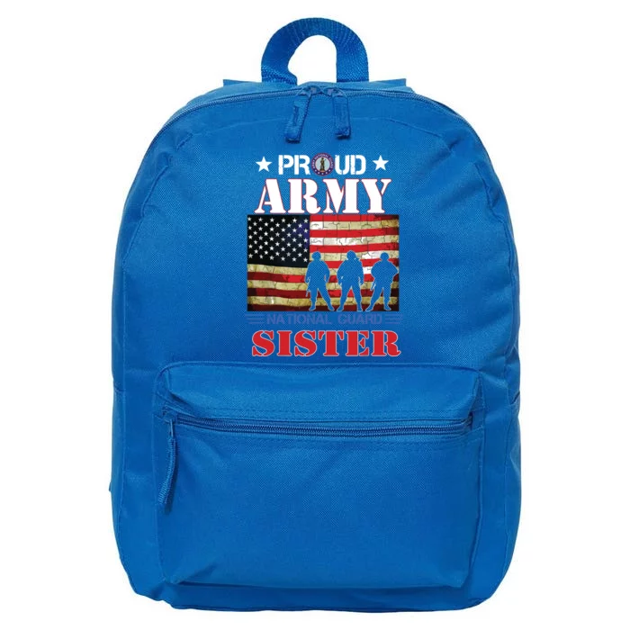 Proud Army National Guard Sister Us Flag Gift Patriotic Day 16 in Basic Backpack