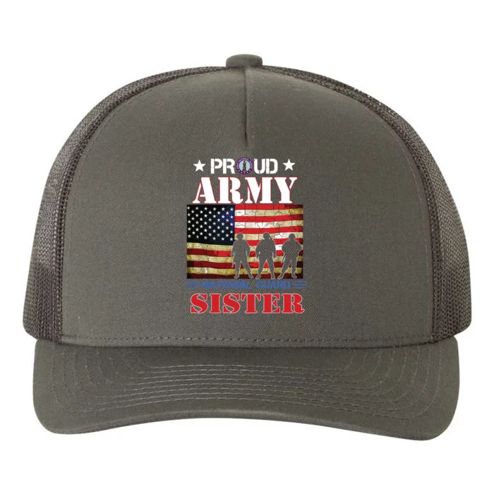 Proud Army National Guard Sister Us Flag Gift Patriotic Day Yupoong Adult 5-Panel Trucker Hat