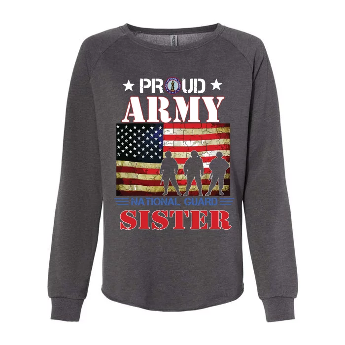 Proud Army National Guard Sister Us Flag Gift Patriotic Day Womens California Wash Sweatshirt