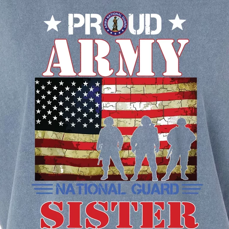 Proud Army National Guard Sister Us Flag Gift Patriotic Day Garment-Dyed Women's Muscle Tee